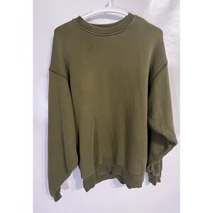 Elwood Unisex XS Core Crewneck Sweatshirt Green Organic Cotton Oversized
